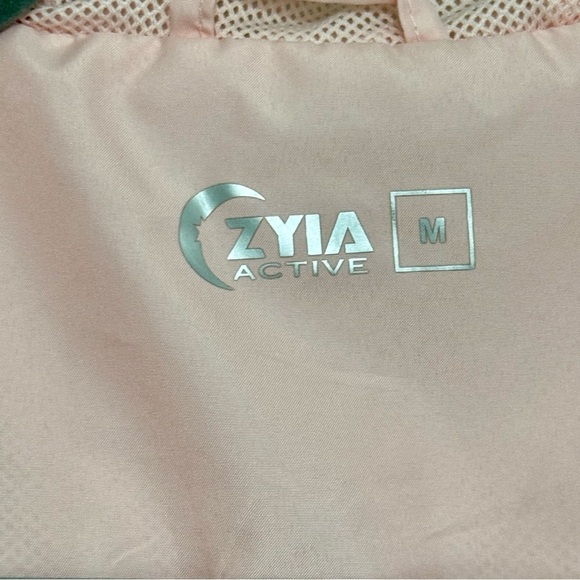 ZYIA Active Pink Blush Zip Up Bomber Athletic Adjustable Jacket Sz M - Picture 8 of 13